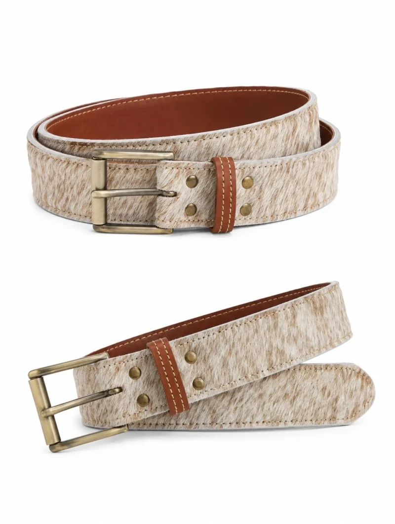 Hair-On Leather Mo Belt Double-Layer Full-Grain Leather Belt 2 Hair On Leather Mo Belt Double Layer Full Grain Leather Belt 2