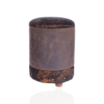 Handcrafted Hair-On Leather Pouf