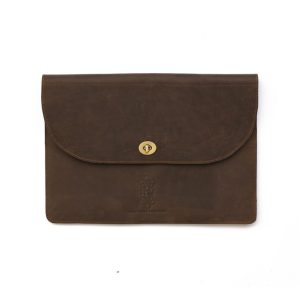 Leather Laptop Sleeve – Handmade Inga Folio Case with Extra Storage