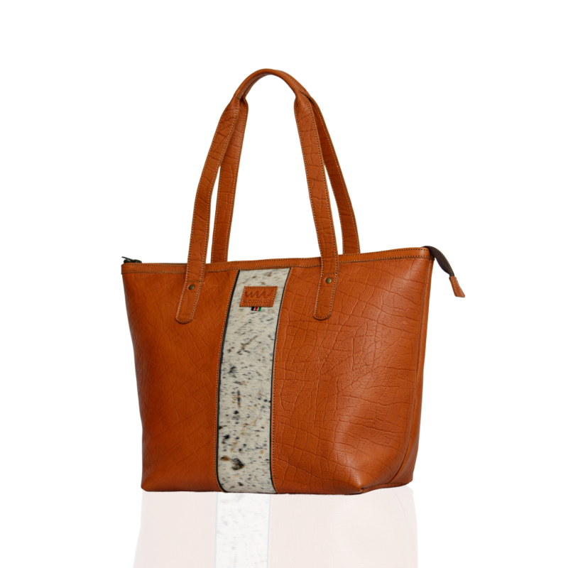 Amina Shoppers Tote Bag Orange Side.jpg