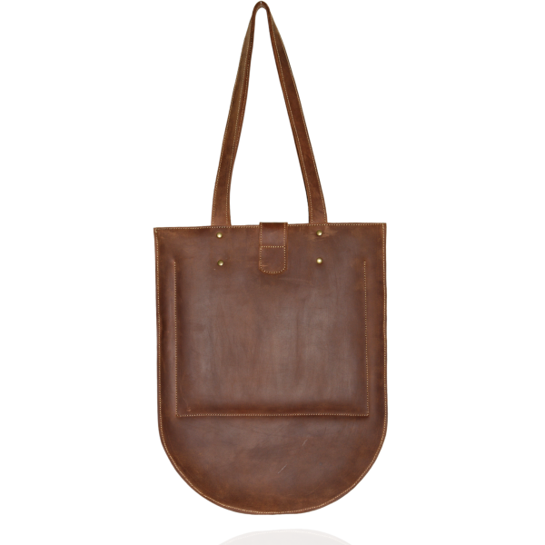 Half Moon Tote Bag - Dark Tan - Image 3