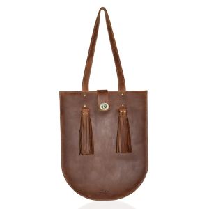 Half Moon Tote Bag - Dark Tan