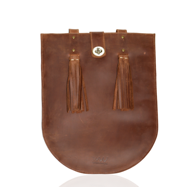 Half Moon Tote Bag - Dark Tan - Image 4