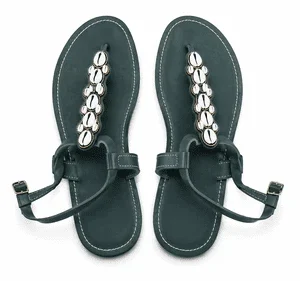 Leather Sandals – Handmade Watamu Sandal in Jungle Green by Wazawazi