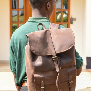 Leather Travel Backpack – Karuti Multipurpose Bag for Work, Study & Gym