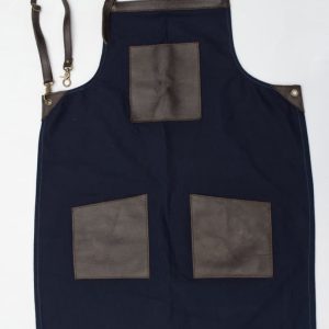 Canvas Apron with Leather Straps - Stylish & Durable for Chefs and Artisans