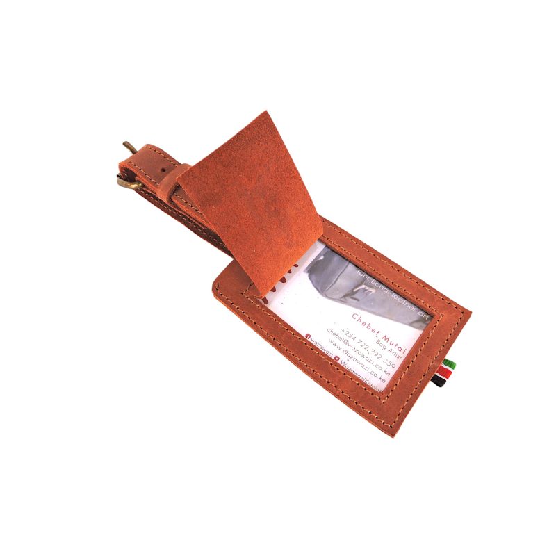 Leather Luggage Tag – Handmade Travel Accessory By Wazawazi