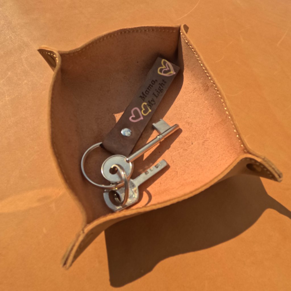 Handmade Leather Desk Organizer Tray – Genuine Leather Collection Tray