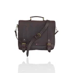 Executive Oil Pull-Up Leather Mo Messenger Bag | Padded Laptop Crossbody for Work & Travel