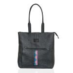 Luxury Leather Tote with Beaded Front Touch – Mich Tote Bag