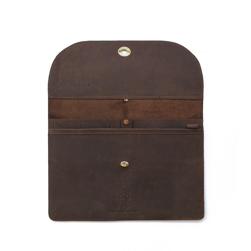 Leather Laptop Sleeve – Handmade Inga Folio Case with Extra Storage