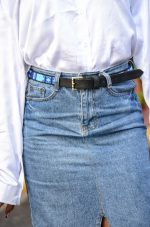 Beaded Slim Belt – Handmade Leather Belt