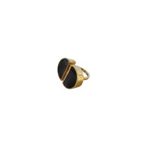 Half-Shaped Bone Brass Ring – Unique African Jewelry Crafted with Brass and Bone