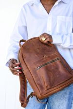 Amira Backpack | Premium Full-Grain Leather Backpack by Wazawazi