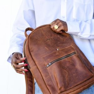 Amira Backpack | Premium Full-Grain Leather Backpack by Wazawazi