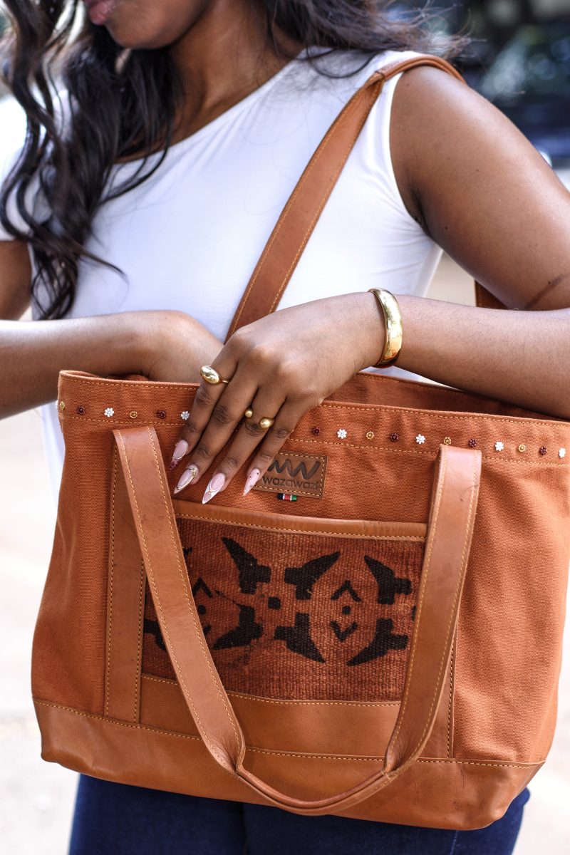 Siparo Canvas With Mud Cloth Tote Bag 2
