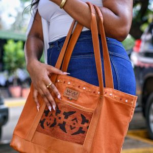Siparo canvas with mud cloth tote bag