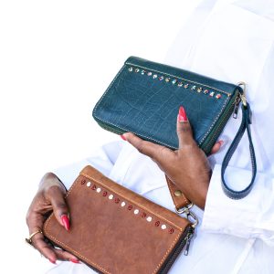 Beaded Leather Wallet – Neera by Wazawazi