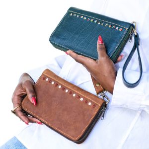 Beaded Leather Wallet – Neera by Wazawazi