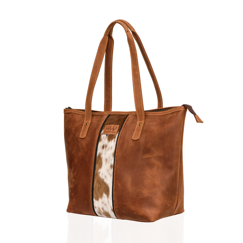 Wazawazi Leather Shopper Bag Amina Side.jpg