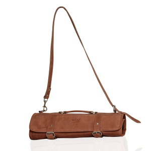 PROFESSIONAL LEATHER KNIFE ROLL – EMBOSSED LEATHER CHEF KNIFE BAG BY WAZAWAZI