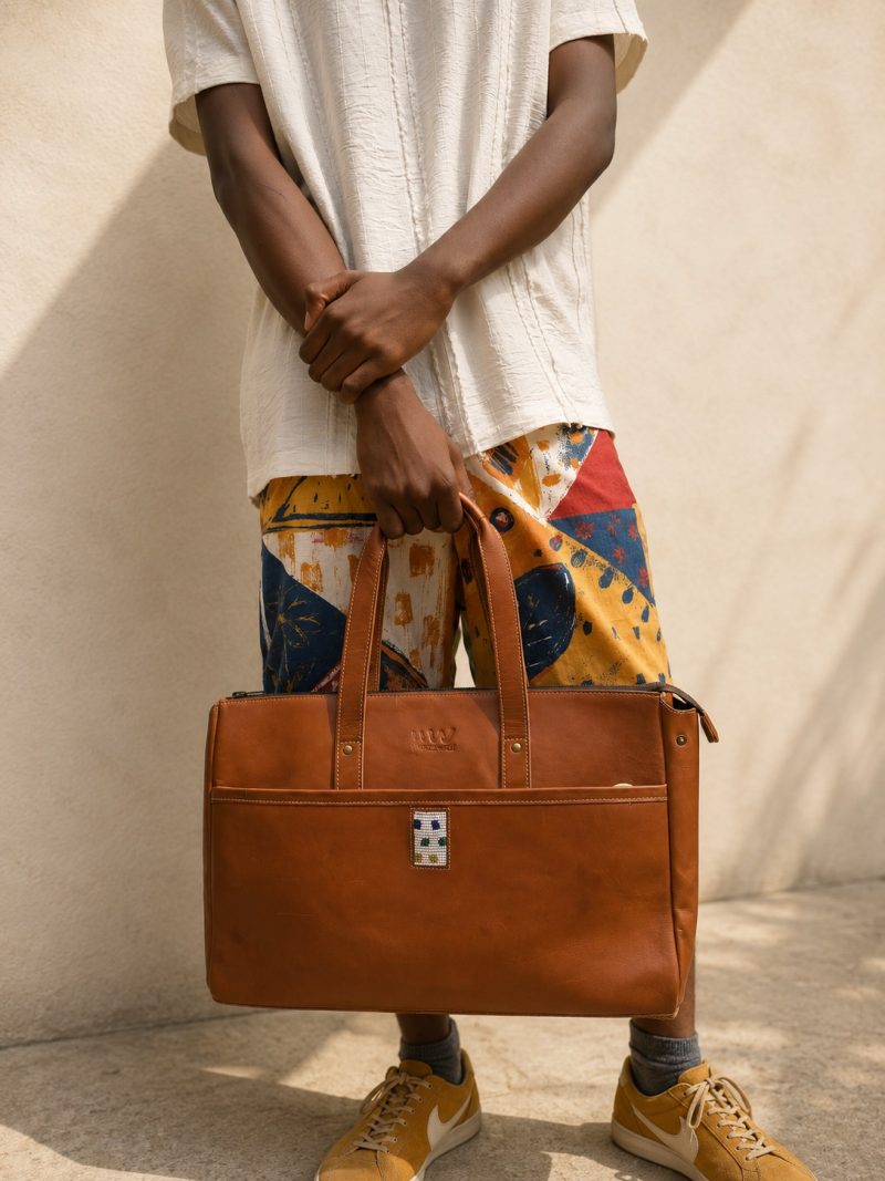 Mukulu Handbag-Tan-Front Mukulu Handbag Tan Front
