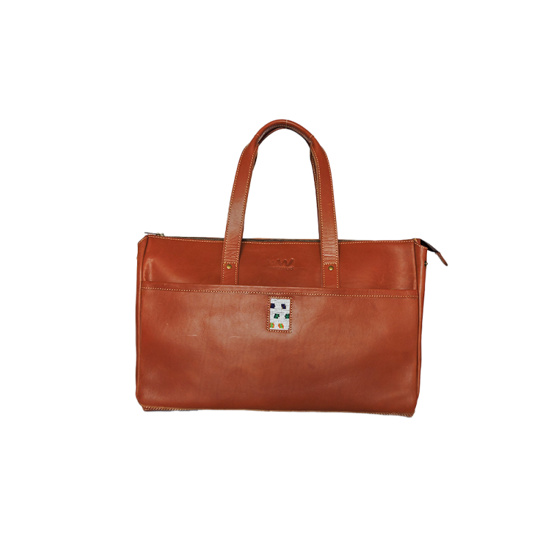 Mukulu Handbag-Tan-Front Mukulu Handbag Tan Front