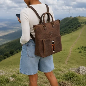 3-in-1 Leather Backpack for Women | Mwende Crossbody & Briefcase bag
