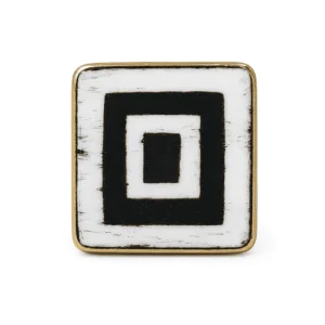 Kito Geometric Recycled Brass & Cow Bone Ring