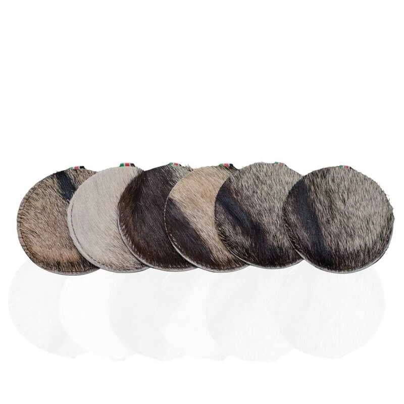 Round Hair-On Table Coasters_ Round Hair On Table Coasters