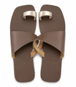 Gold Toe Leather Sandals – Handmade Wazawazi Sandals in Gold Accent