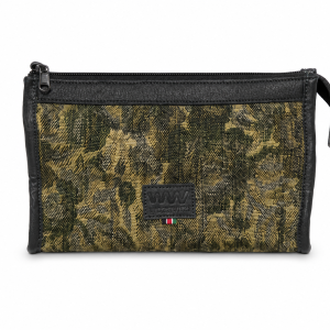 Handcrafted Jacquard & Leather Washbag | Upcycled Washbag